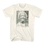 Classic black-and-white portrait from the Sanford and Son television series printed on a white T-shirt