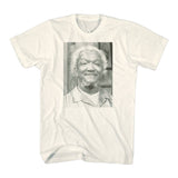 Classic black-and-white portrait from the Sanford and Son television series printed on a white T-shirt