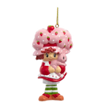 Strawberry Shortcake Christmas ornament featuring the classic character holding her iconic cat.