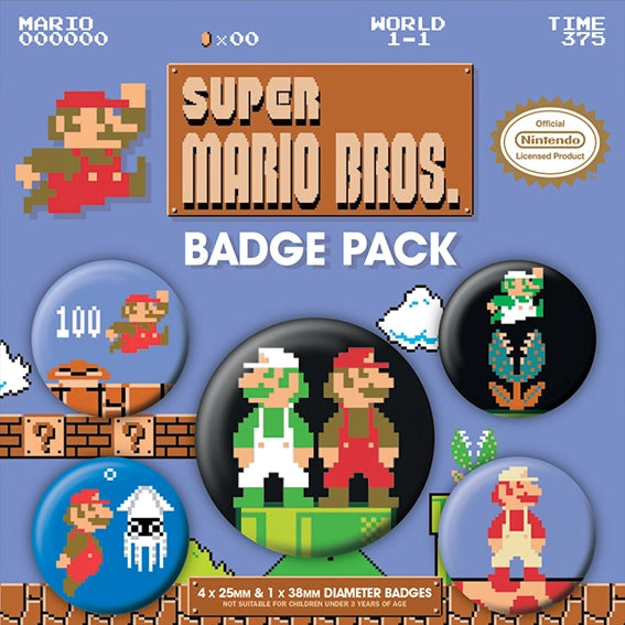 Super Mario Bros Badge Pack