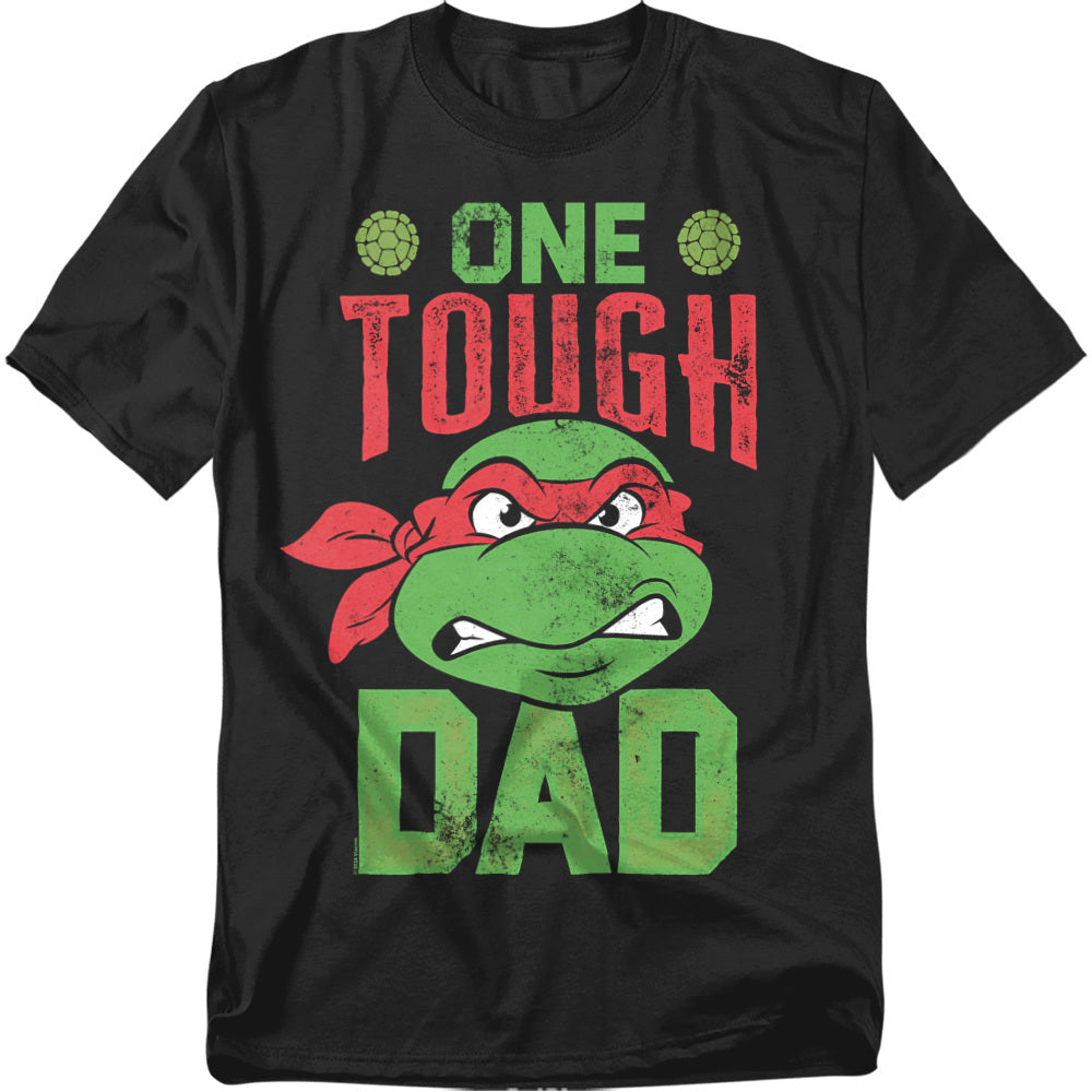 Teenage Mutant Ninja Turtles One Tough Dad T-shirt featuring Raphael graphic and retro TMNT design