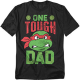 Teenage Mutant Ninja Turtles One Tough Dad T-shirt featuring Raphael graphic and retro TMNT design