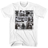 White The Breakfast Club T-shirt featuring a black and white collage of scenes from the film with the title below