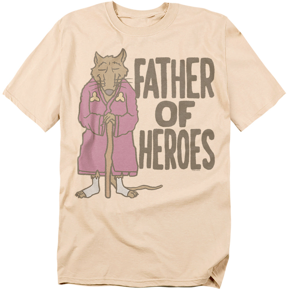 Teenage Mutant Ninja Turtles Father of Heroes T-shirt featuring Master Splinter in a retro design