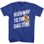 Top Gun Highway to the Dad Zone T-shirt with fighter jet and retro aviation design