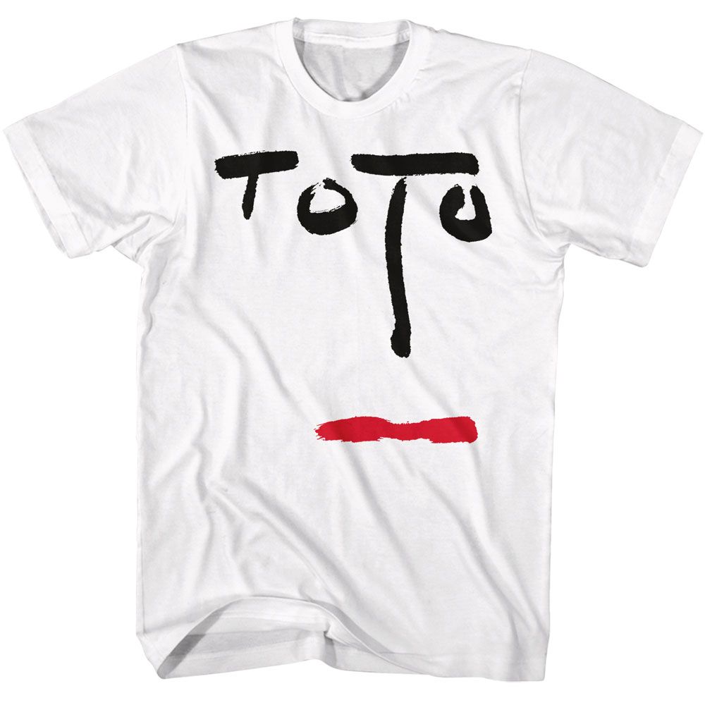 White T-shirt featuring minimalist black Toto logo with red underline accent