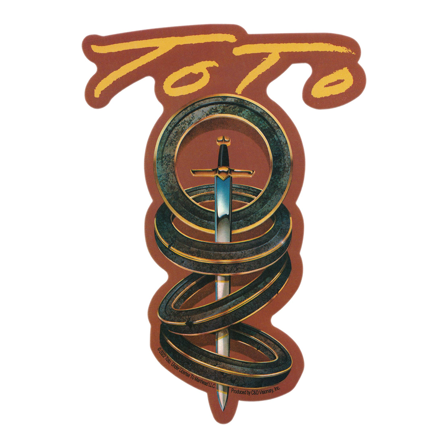 Toto - Four Rings Sword Logo Sticker