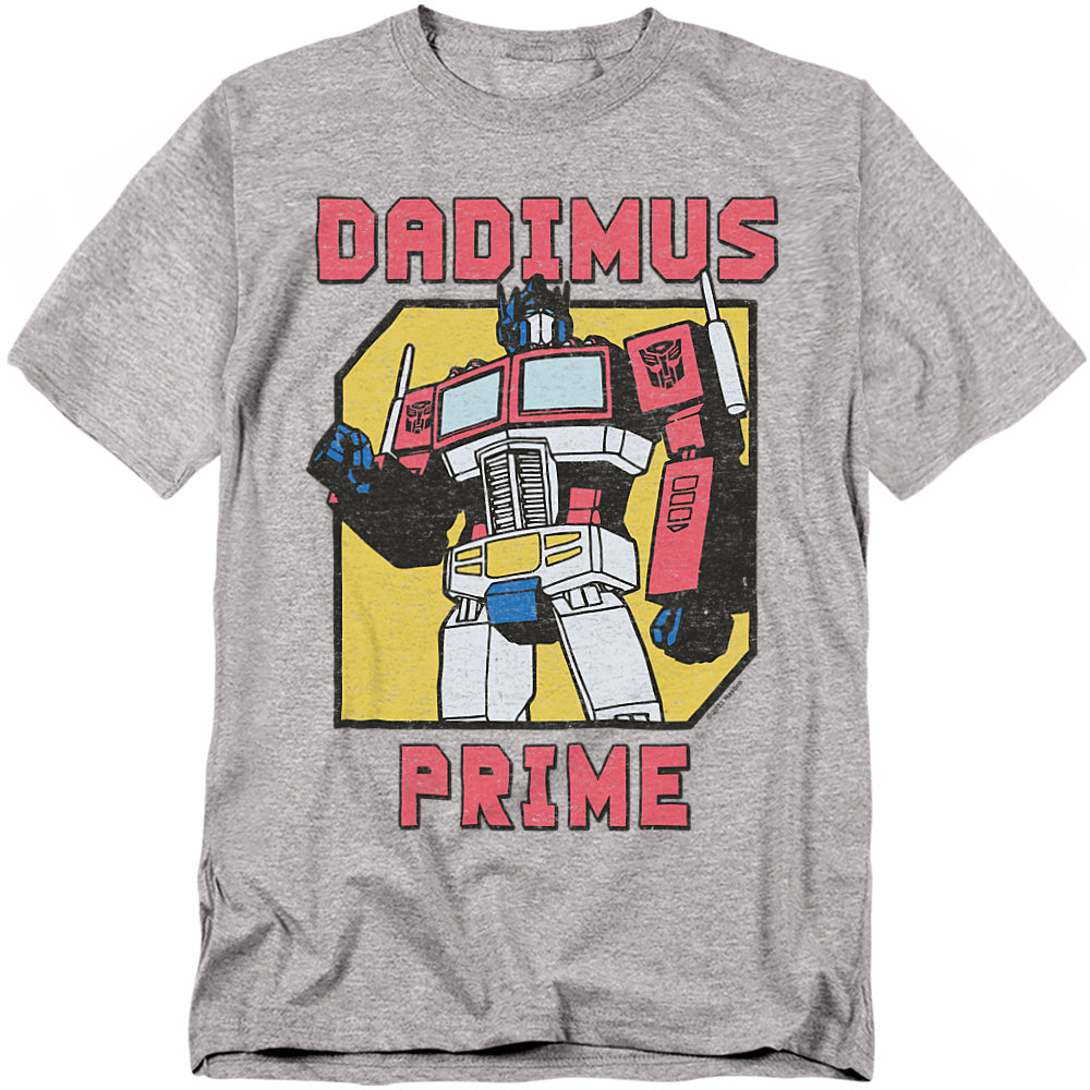 Transformers Dadimus Prime T-shirt featuring Optimus Prime in a retro distressed design