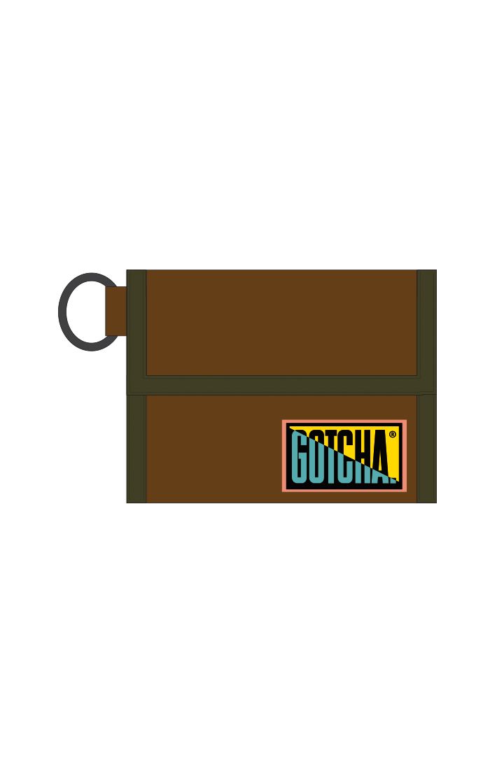 Gotcha Tri-Fold Velcro Split Wallet – Durable Surf-Inspired Nylon Wallet with Retro Style