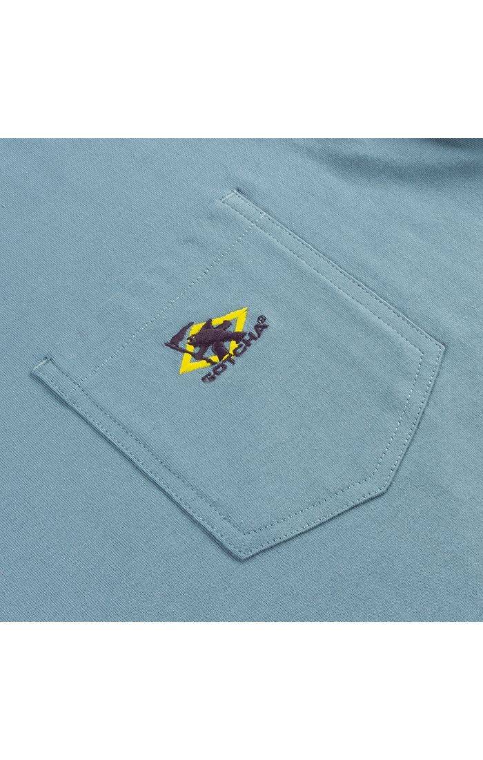 Gotcha Barrell SS Knit Pocket T-Shirt – 100% Cotton with Jacquard Wave Collar & Embroidered Logo