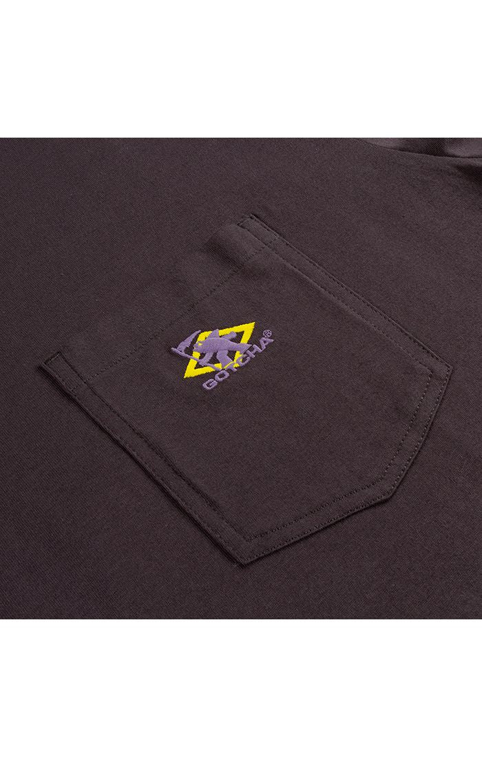 Gotcha Barrell SS Knit Pocket T-Shirt – 100% Cotton with Jacquard Wave Collar & Embroidered Logo