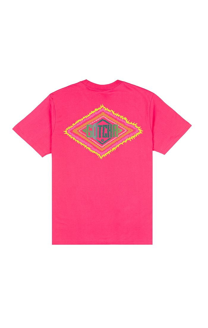 Gotcha Electro Diamond Neon Tee – Embroidered Graphic T-Shirt | Vintage 80's Surf Style