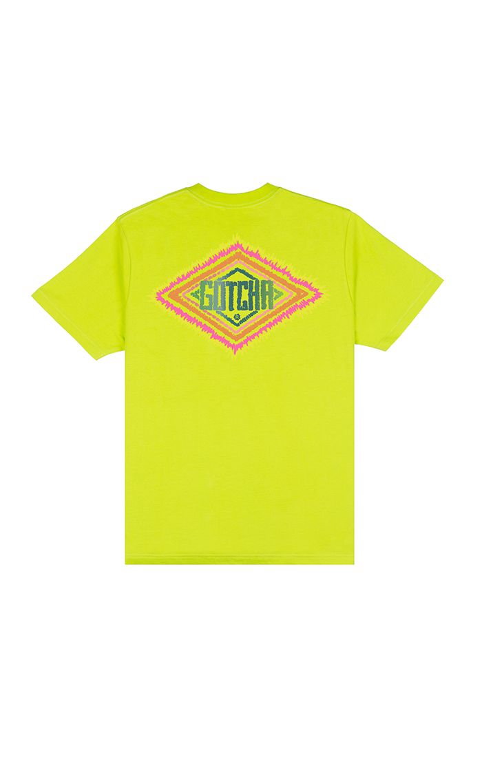 Gotcha Electro Diamond Neon Tee – Embroidered Graphic T-Shirt | Vintage 80's Surf Style