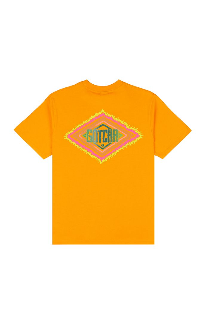 Gotcha Electro Diamond Neon Tee – Embroidered Graphic T-Shirt | Vintage 80's Surf Style