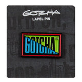 Gotcha Brand Split Lapel Pin – Retro Surf Style Enamel Pin for Jackets, Hats & Backpacks | 80's Vintage Aesthetic
