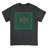 Black New Order Ceremony In A Lonely Place graphic t-shirt with minimalist green album design