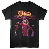 Black T-shirt featuring Weird Science movie poster graphic with Lisa and neon logo